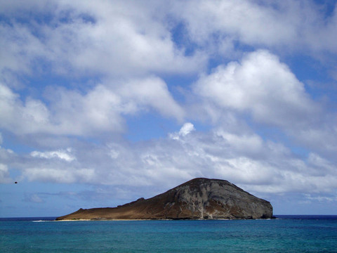 在納羅灣外海瓦胡島兔島；夏威夷