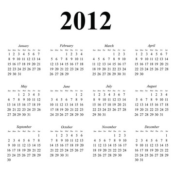 2012日歷