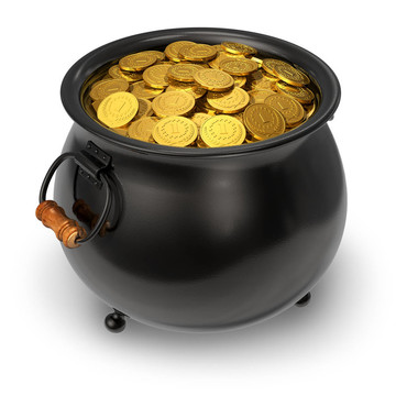 裝滿金幣的黑壺