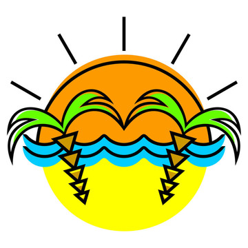 太陽(yáng)和棕櫚樹(shù)。