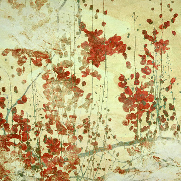 垃圾紅花藝術(shù)紋理背景