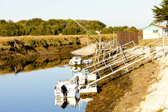 漁網(wǎng)；奧列隆島；Poitou Charentes；法國(guó)