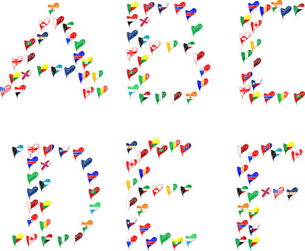 用旗幟字母的字母