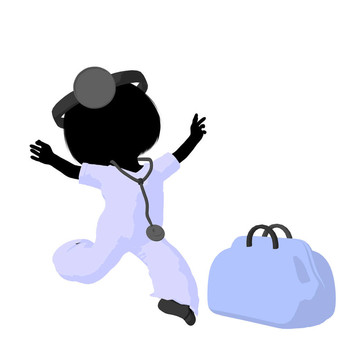 小女孩插畫剪影