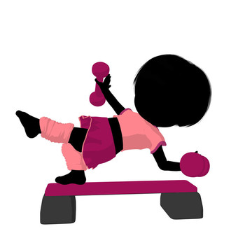小運(yùn)動(dòng)女孩插畫剪影