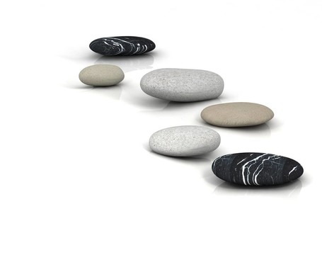 3d石金字塔在白色背景