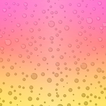 水滴在粉紅色和黃色的漸變背景