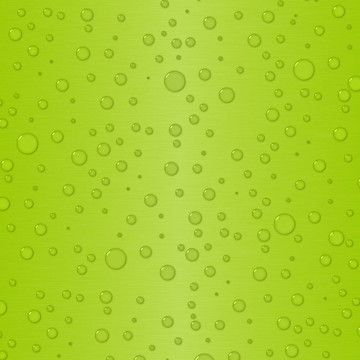 水滴在明亮的綠色漸變背景