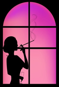 帶酒杯的女人