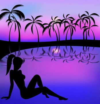 海灘上的少女