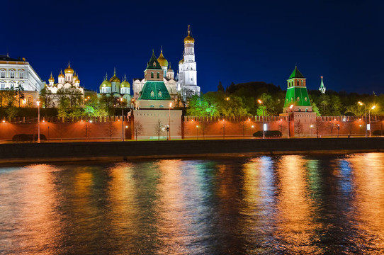 莫斯科晚上在Kremlin