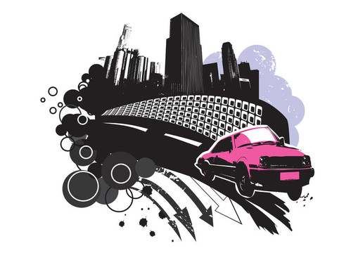 隨著城市垃圾元素背景圖