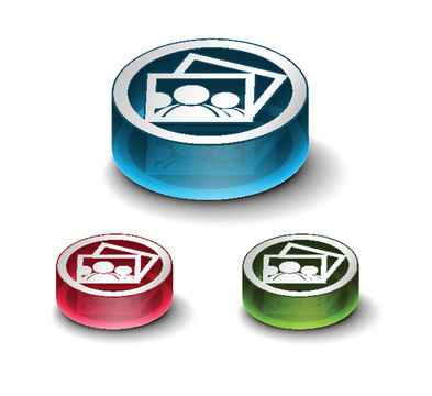 3D光澤照片網(wǎng)絡(luò)圖標(biāo)