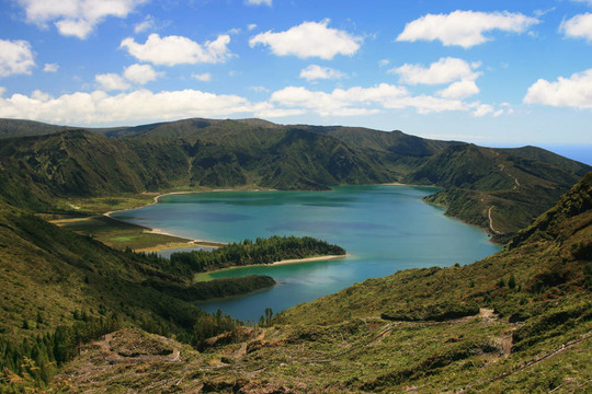 福戈島亞速爾群島湖的標(biāo)志