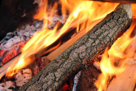 著火的木頭著火了