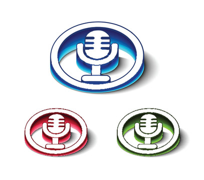 三維光澤麥克風(fēng)圖標(biāo)