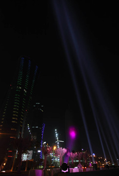 多哈城市夜燈
