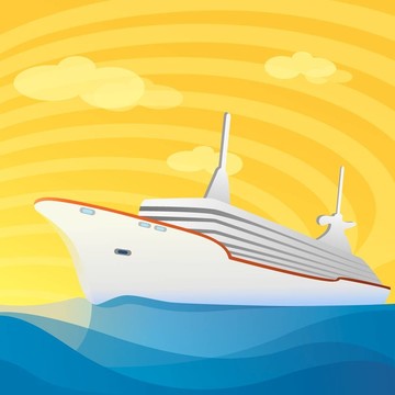 海上抽象船