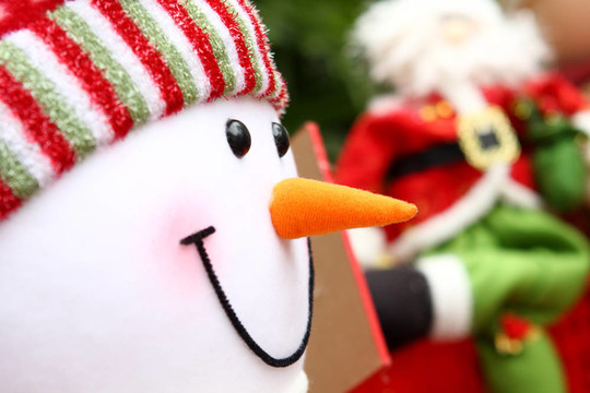 Santa和snowm圣誕背景