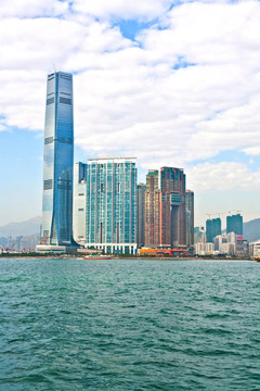 多云的香港濱水區(qū)