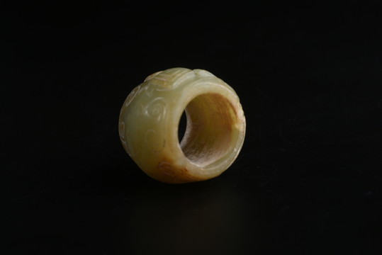 商代玉器 商代人面紋玉射