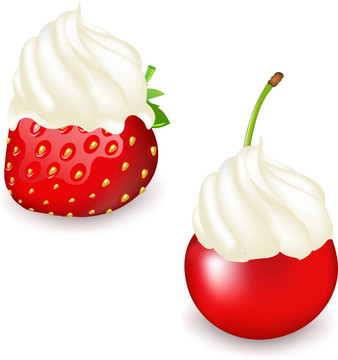 Strawberry和櫻桃奶油