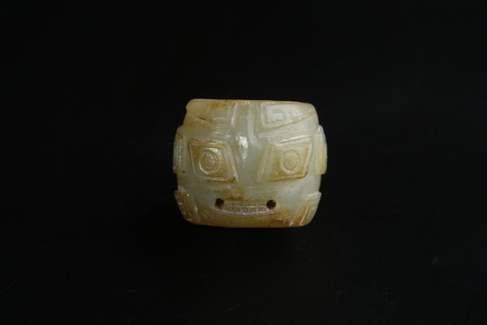 商代玉器 商代人面紋玉射