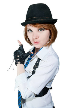 打扮成流氓的漂亮女孩