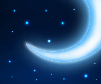 夜空背景與月亮和星星