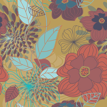 無縫大Flowers Pattern