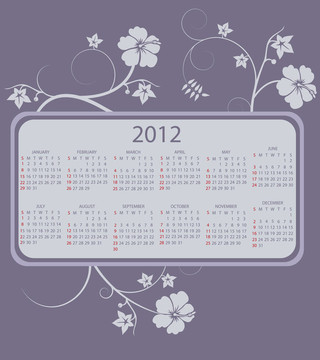 2012日歷