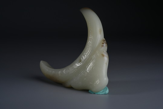周朝玉器 白玉 牛頭