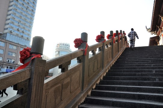 寺廟樓梯 欄桿 扶手