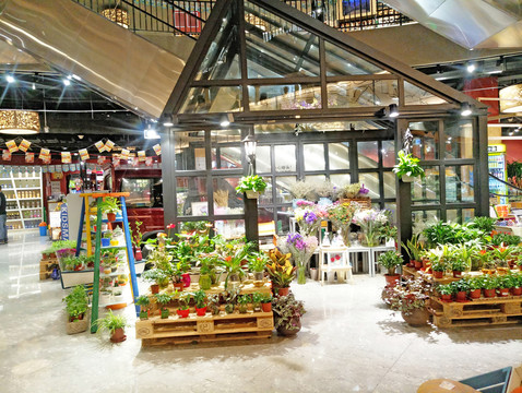 花店 商場(chǎng)內(nèi)景 商場(chǎng)中庭