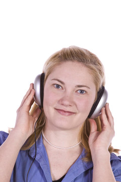 可愛女孩聽音樂