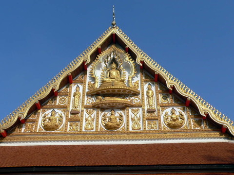 山墻細(xì)節(jié)寺；Laos
