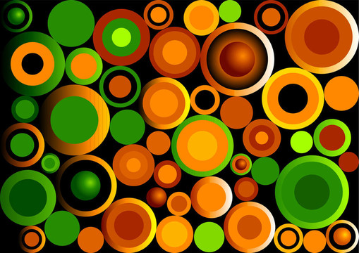 復(fù)古circles_green和橙色