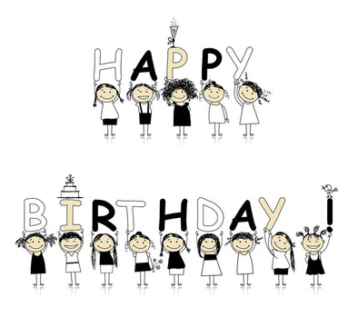 美麗的微笑女孩生日快樂(lè)