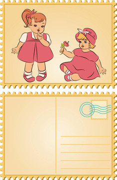 舊貨卡通小女孩。