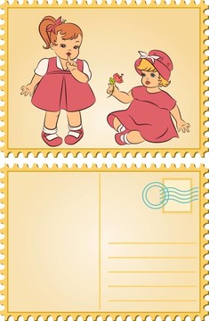 舊貨卡通小女孩。