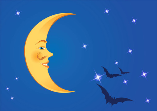 夜空中的月亮