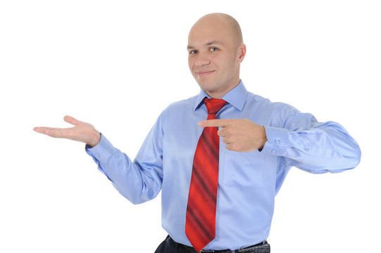 商人手里拿著一件夾克