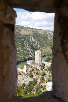 pocitelj堡附近的莫斯塔爾；Bosnia