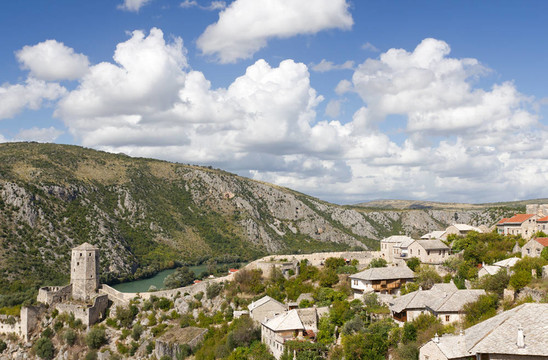 pocitelj堡附近的莫斯塔爾；Bosnia