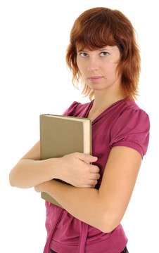 帶書的年輕女人