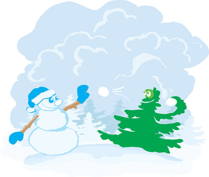 雪人和圣誕樹(shù)