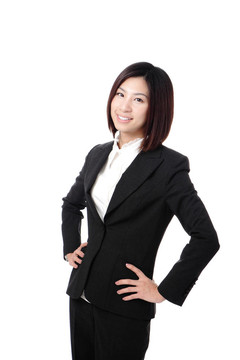 美麗商業(yè)女性自信微笑肖像