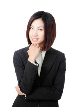 美麗商業(yè)女性自信微笑肖像