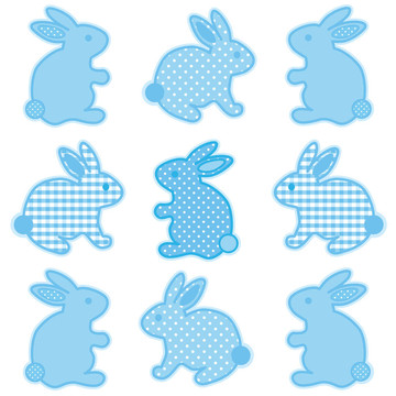 小兔子；格子；Polka Dots
