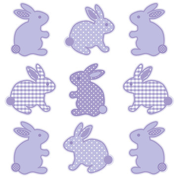 小兔子；格子；Polka Dots